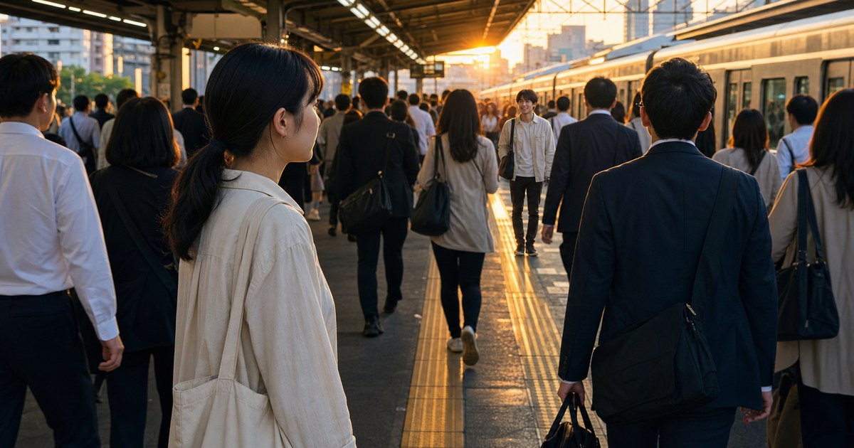 人混みの中でつながりの質を考える人物